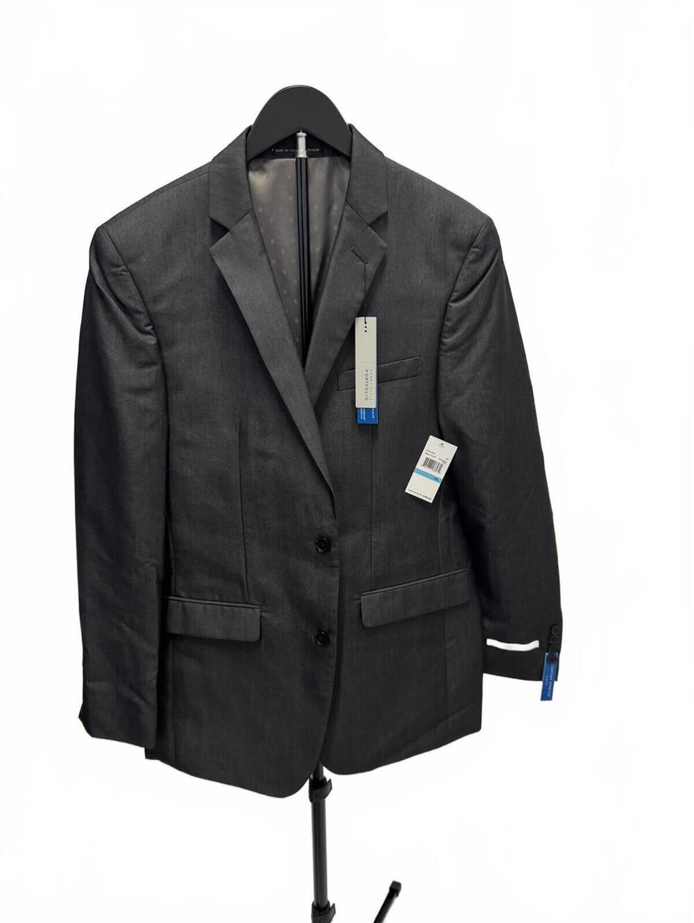 Perry Ellis Portfolio Men's Dark Gray Suit Jacket 40L